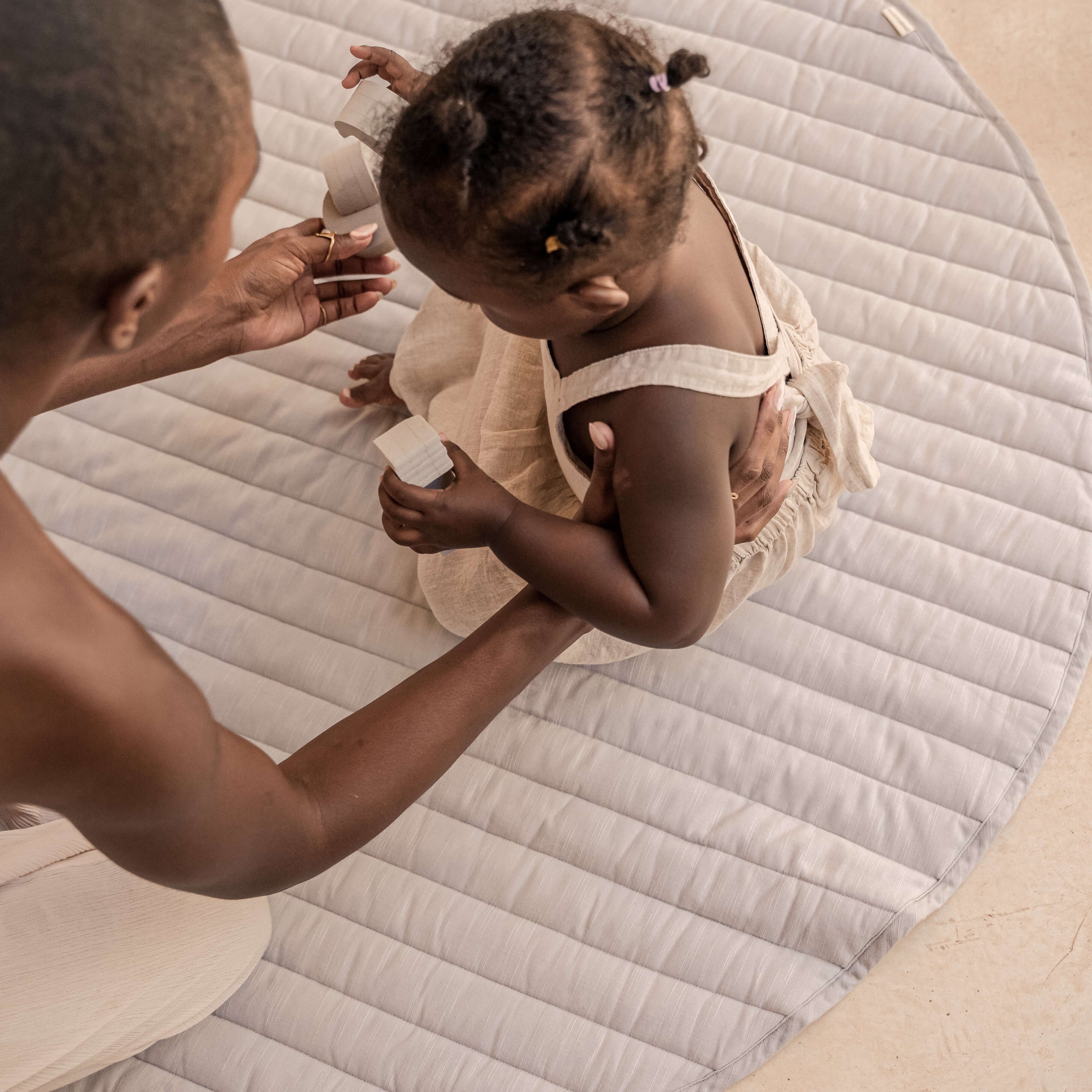 Toddlekind Snuggle Mat | Stripes - Stone | Playroom Avenue