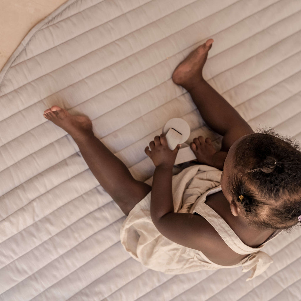 Toddlekind Snuggle Mat | Stripes - Stone | Playroom Avenue