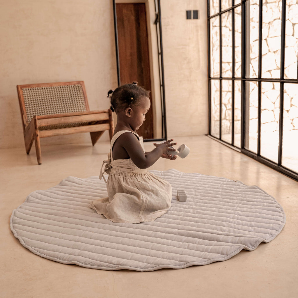 Toddlekind Snuggle Mat | Stripes - Stone | Playroom Avenue