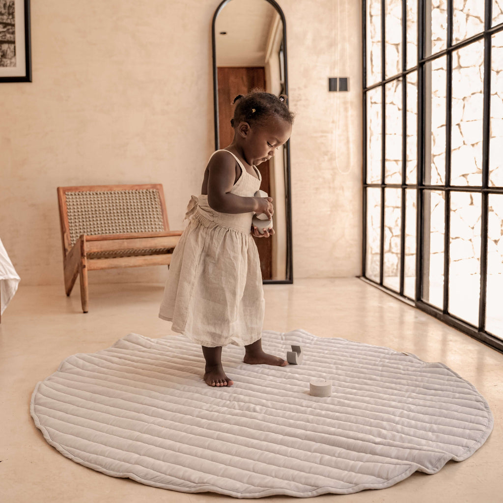 Toddlekind Snuggle Mat | Stripes - Stone | Playroom Avenue