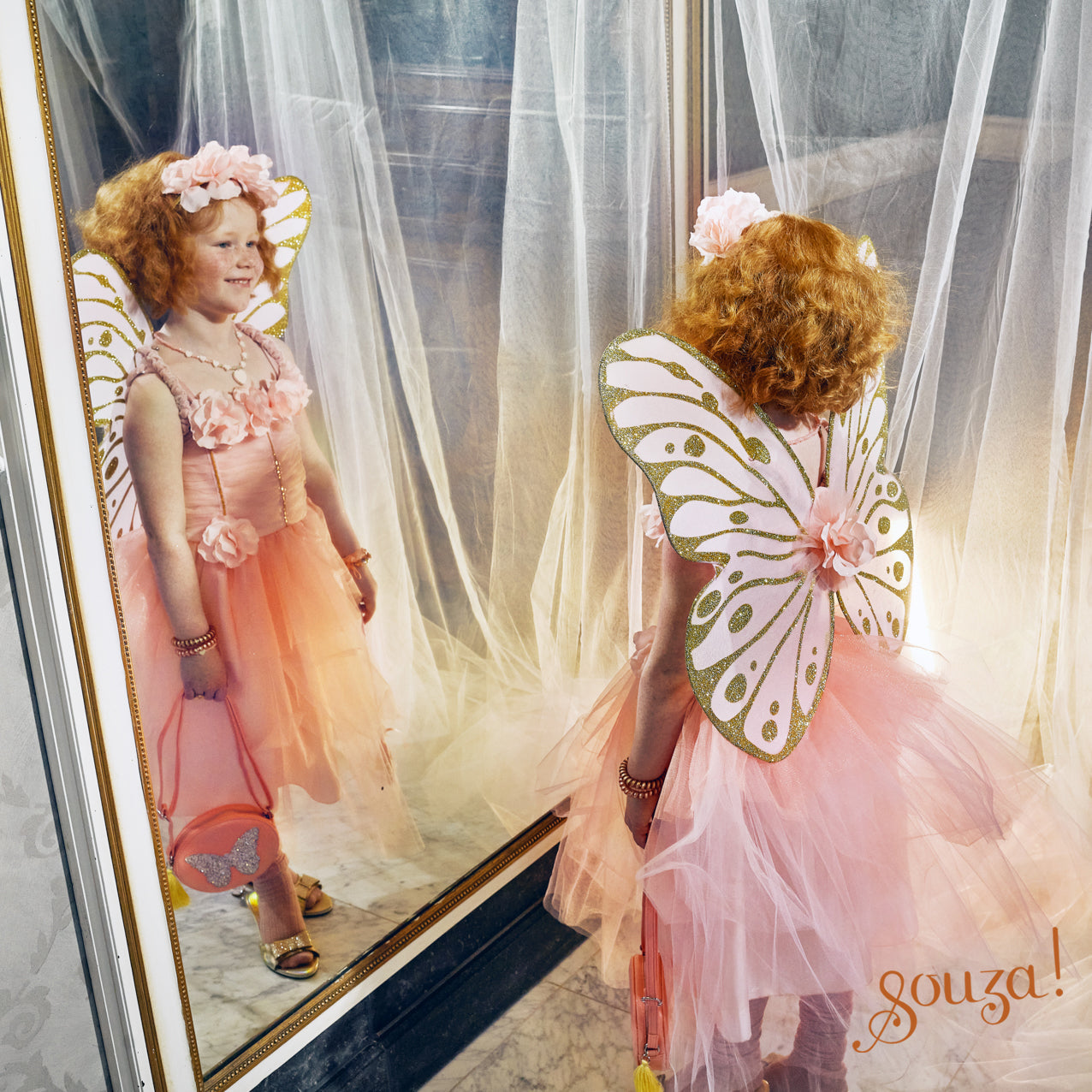 Souza Annemarie Fairy Costume – Dress and Wings Set (peach) | Playroom Avenue