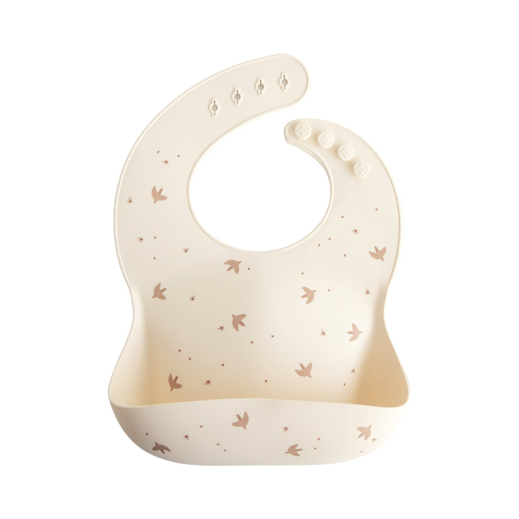 Mushie Silicone Baby Bib Sparrow | Playroom Avenue