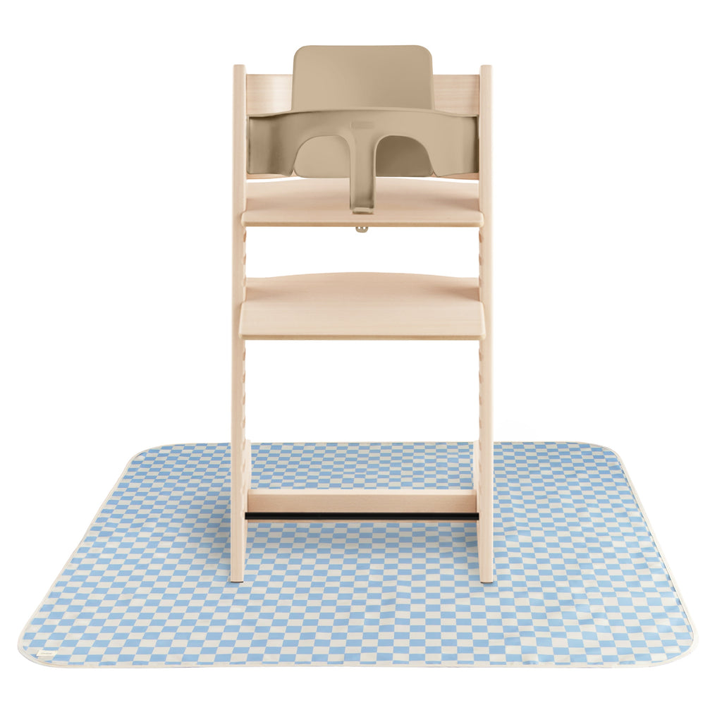 Mushie Splat Mat Blue Check | Playroom Avenue