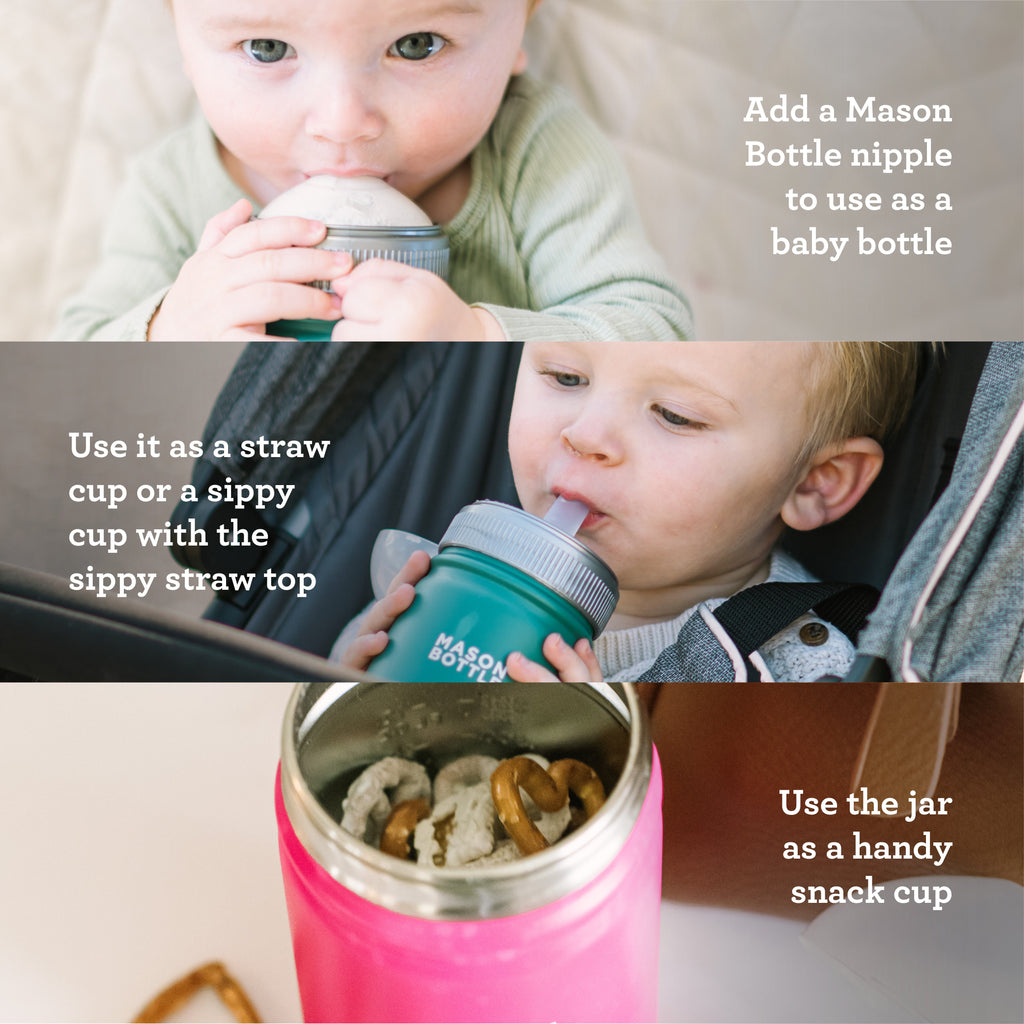 Mason Bottle Stainless Steel Mason Jar, 16oz | Playroom Avenue