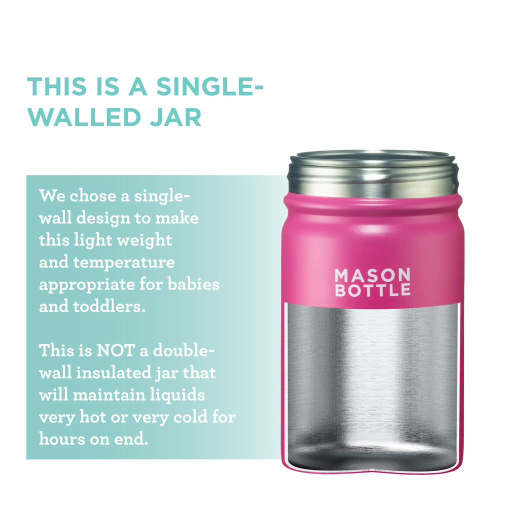 Mason Bottle Stainless Steel Mason Jar, 16oz | Playroom Avenue