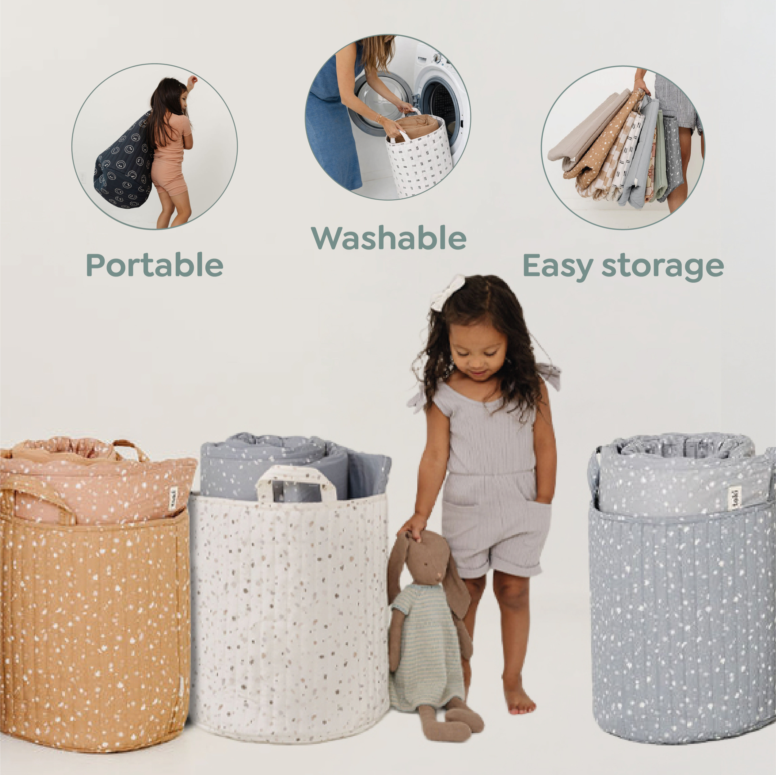 Toki Kids Terrazzo Slate Storage Basket | Playroom Avenue