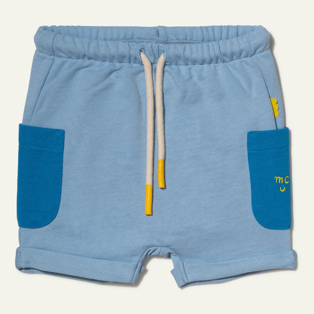 Mon Coeur Recycled Cotton Blue Baby Short | Playroom Avenue