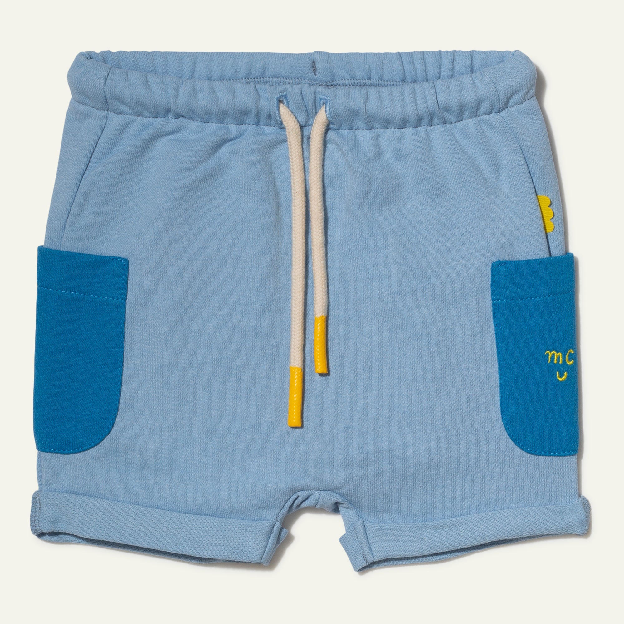 Mon Coeur Recycled Cotton Blue Baby Short | Playroom Avenue