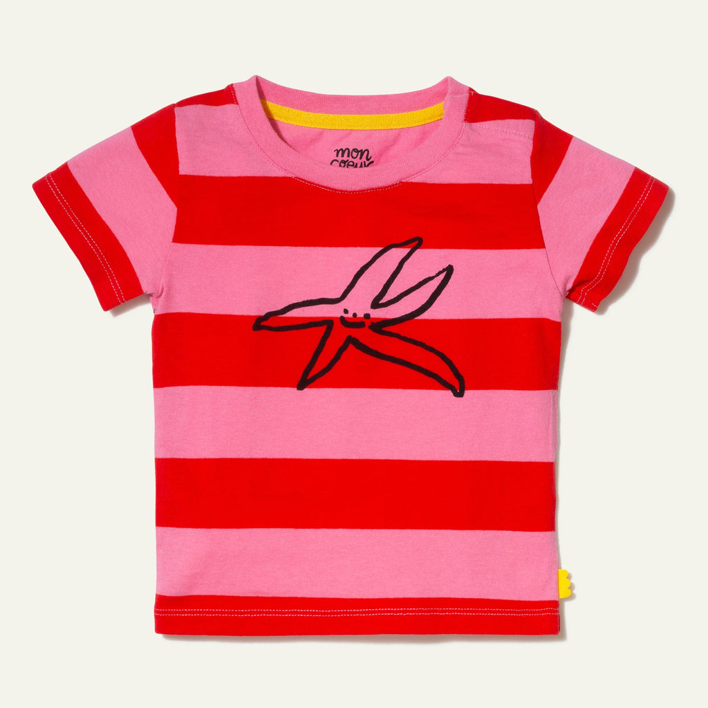 Mon Coeur Recycled Cotton Stripe Starfish Baby T-Shirt | Playroom Avenue