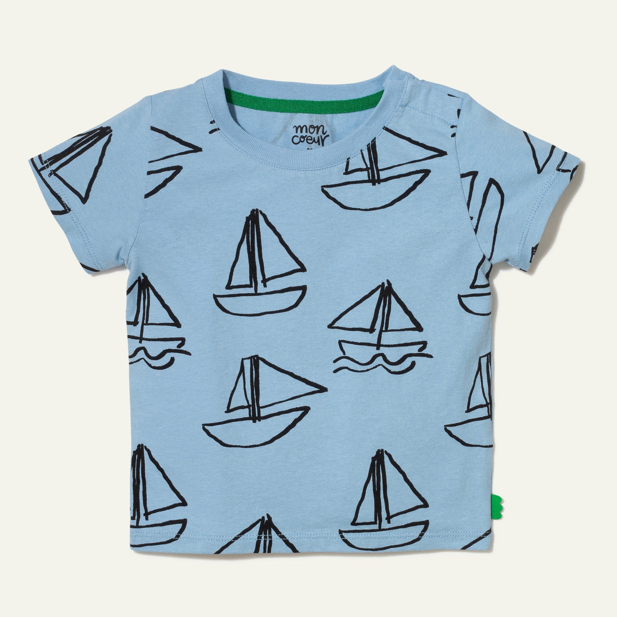 Mon Coeur Recycled Cotton Sailboat Kid T-Shirt | Playroom Avenue