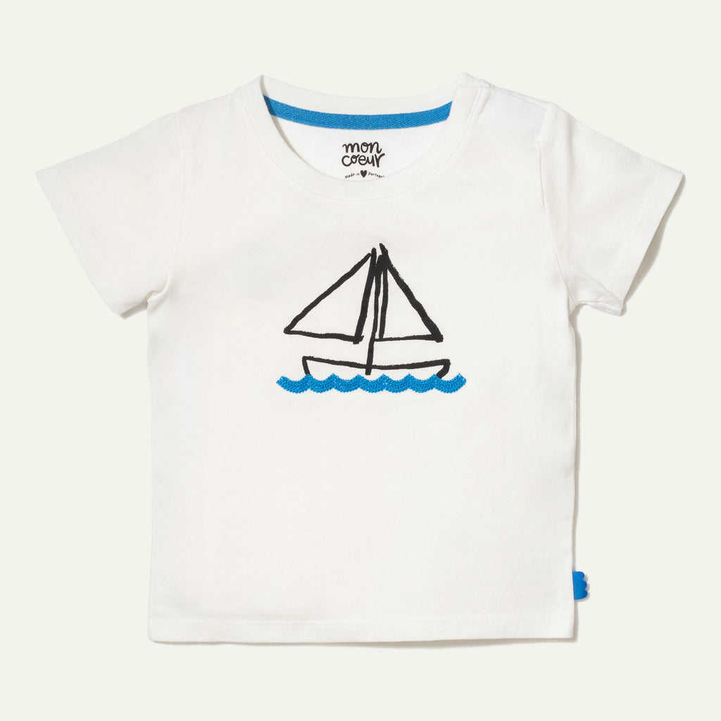 Mon Coeur Recycled Cotton Sail Away Kid T-Shirt | Playroom Avenue