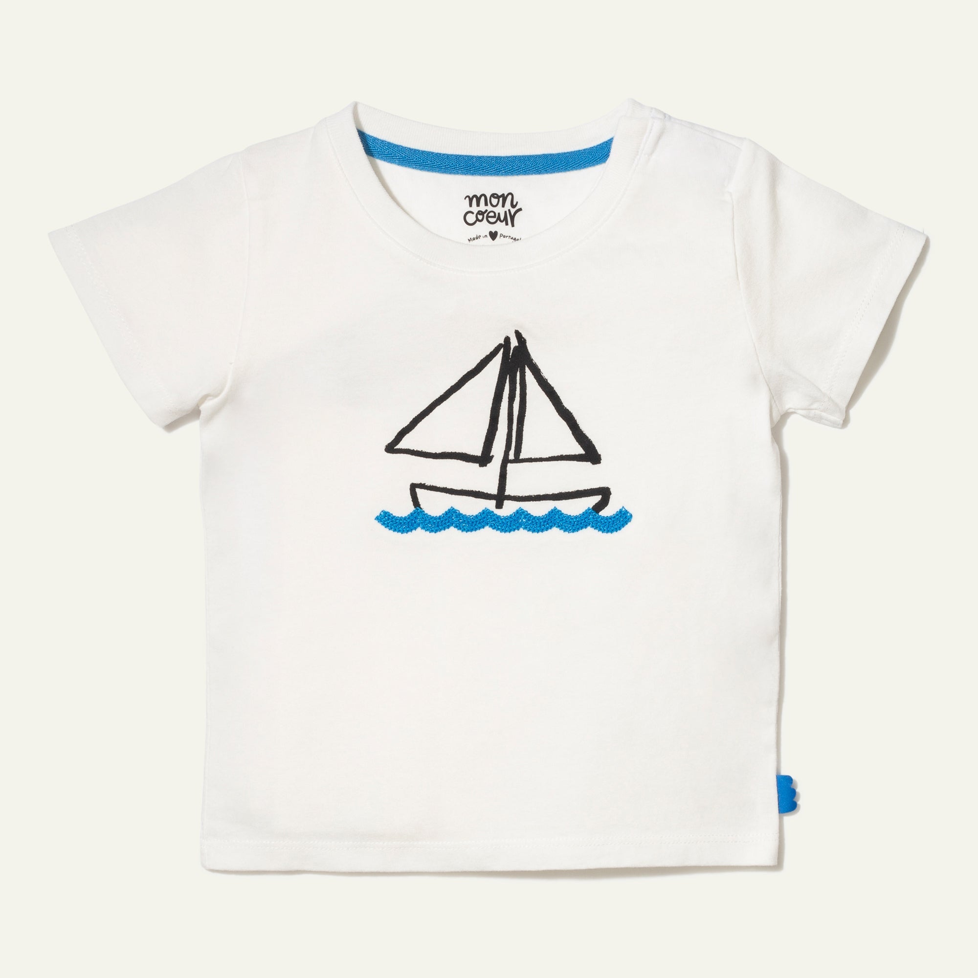 Mon Coeur Recycled Cotton Sail Away Kid T-Shirt | Playroom Avenue