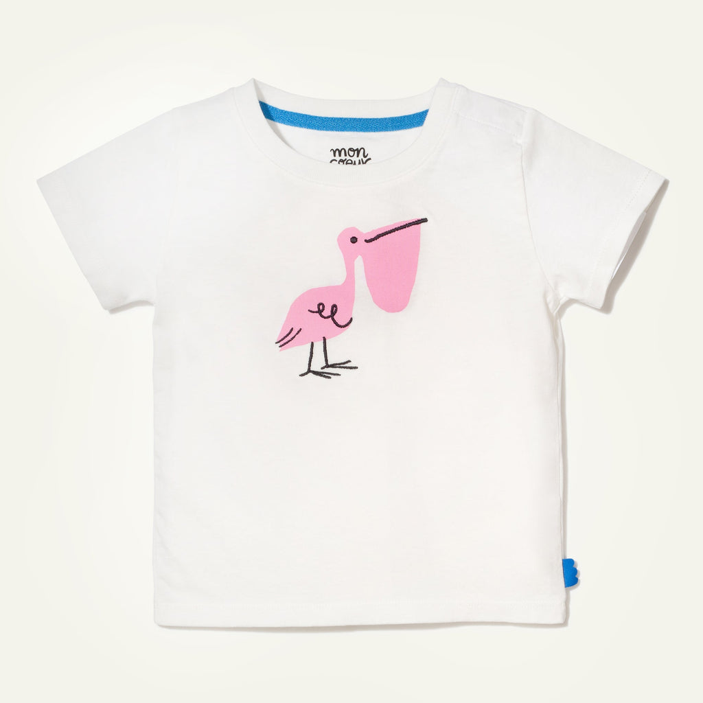 Mon Coeur Recycled Cotton Pelican Baby T-Shirt | Playroom Avenue