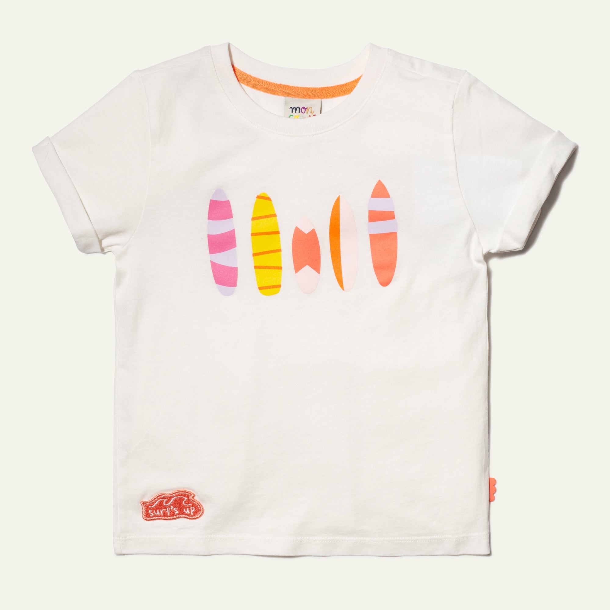 Mon Coeur Recycled Cotton Pink Surfboard Kid T-Shirt