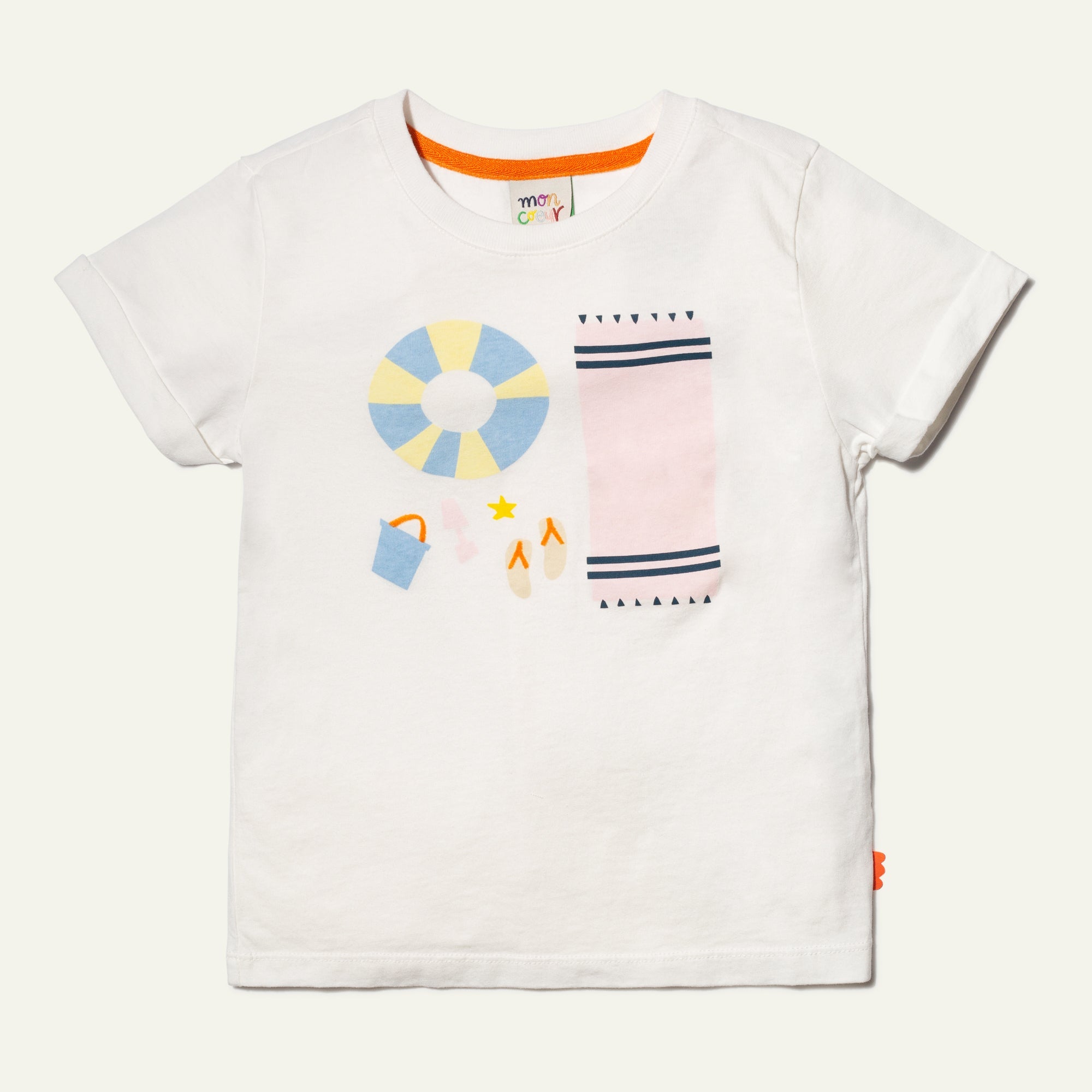 Mon Coeur Recycled Cotton Pink Beach Party Kid T-Shirt | Playroom Avenue