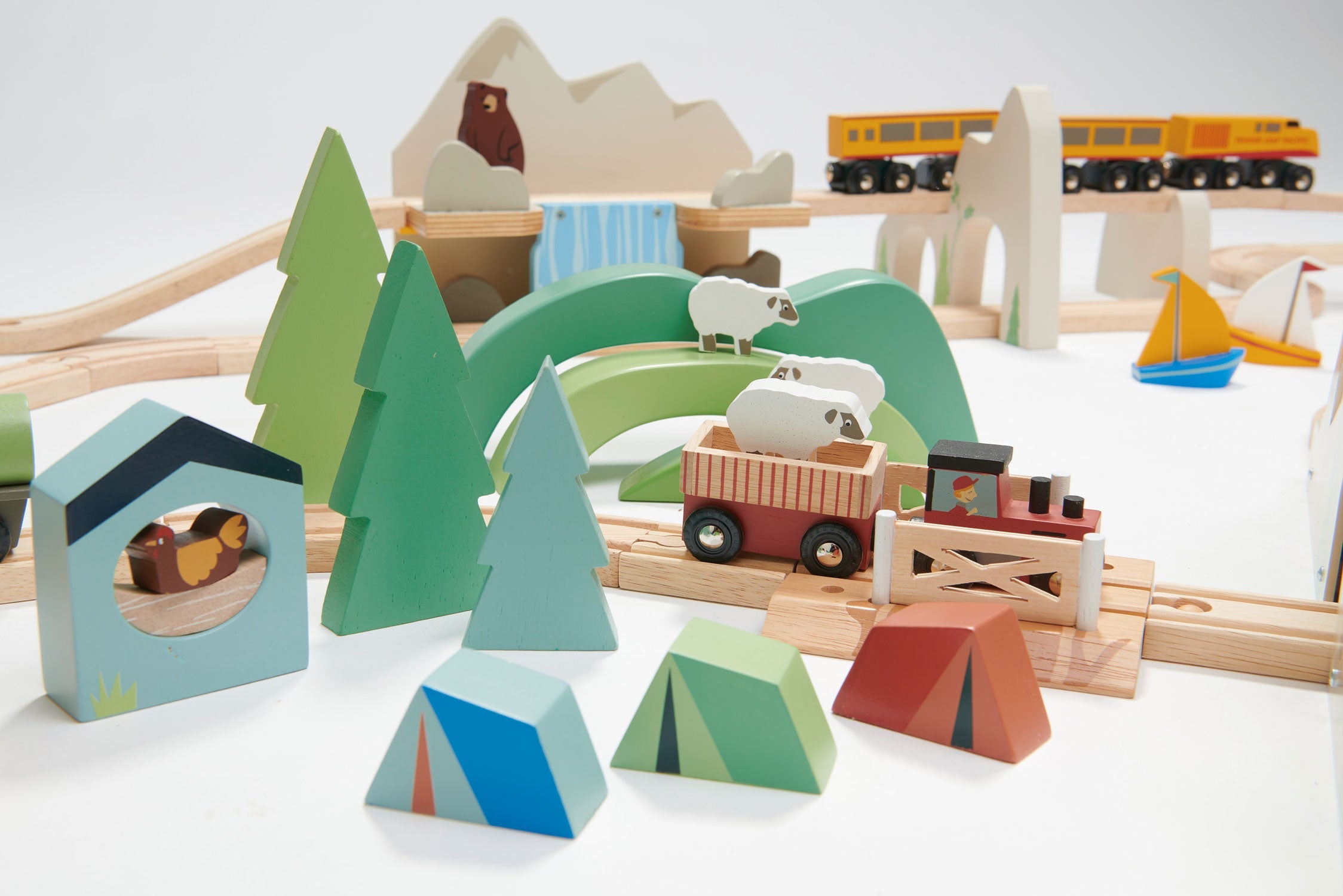 Tender Leaf Mountain View Train set | Playroom Avenue