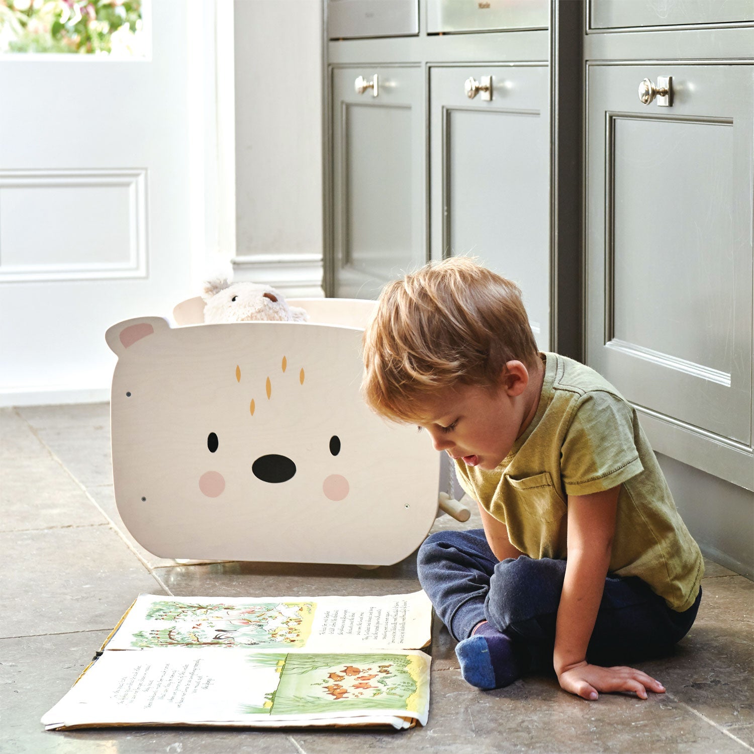 Tender Leaf Pull Along Bear Cart | Playroom Avenue