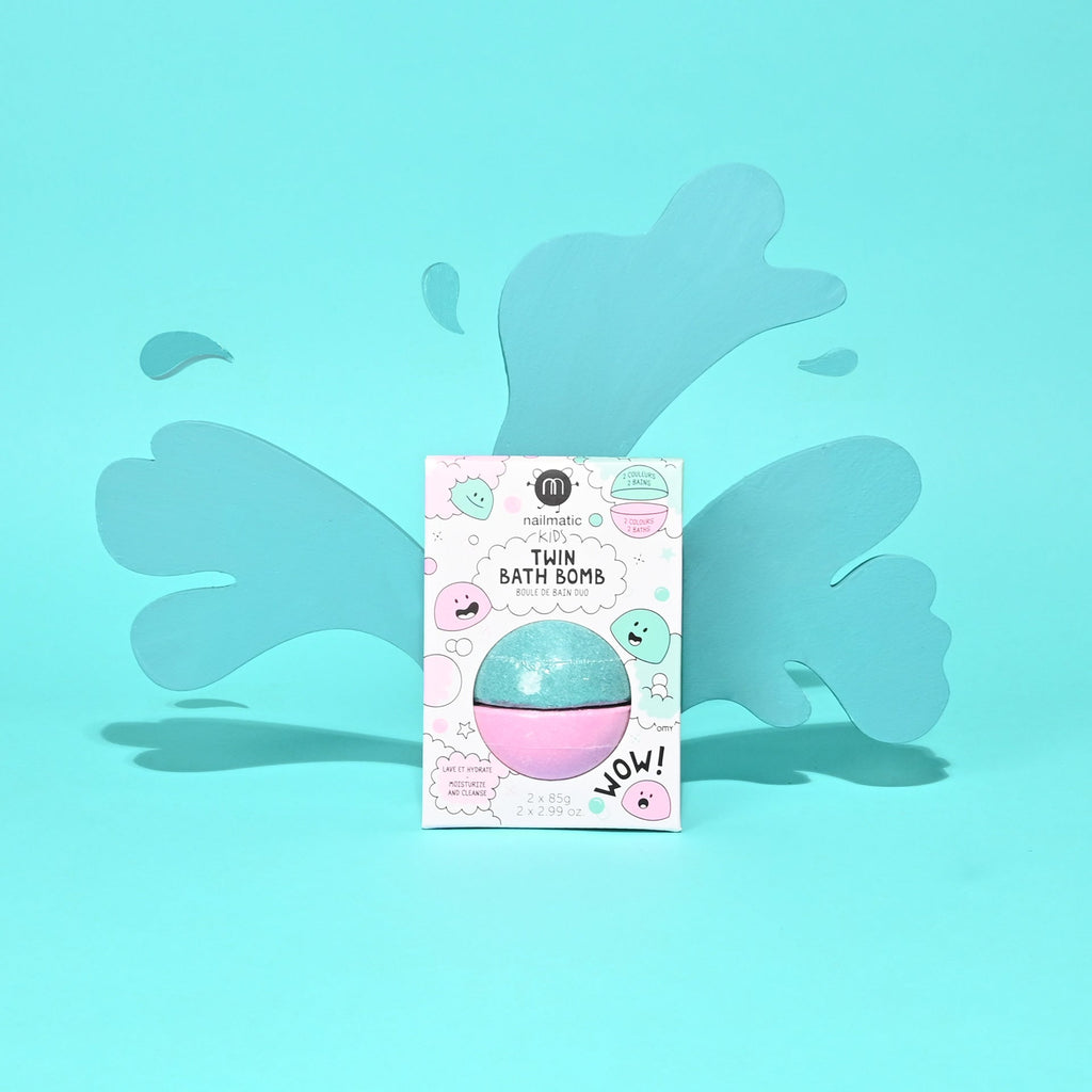 Nailmatic Bath Bomb for Kids DUOS Pink and Lagoon Green | Playroom Avenue
