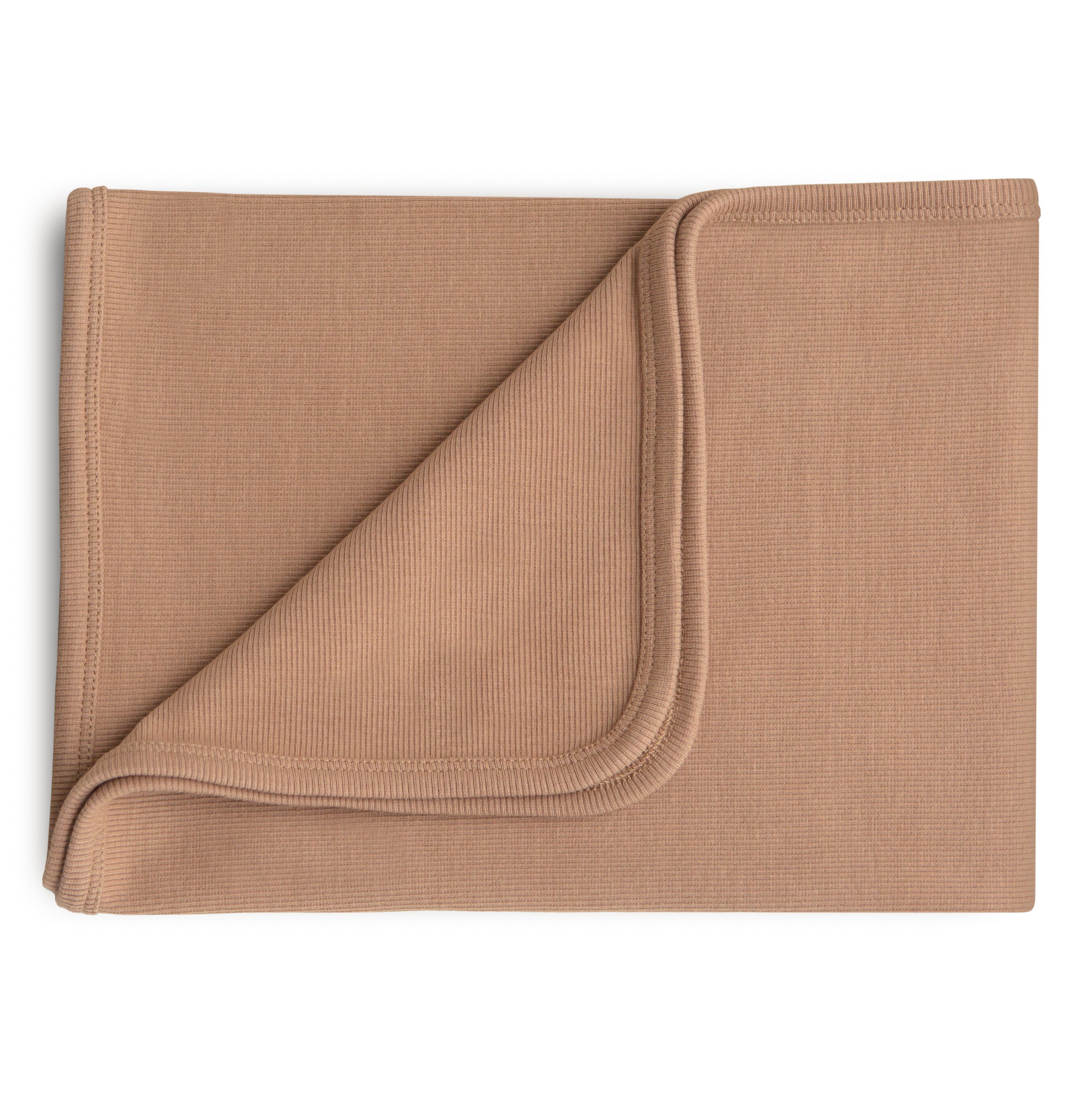 Mushie Ribbed Baby Blanket Tan | Playroom Avenue