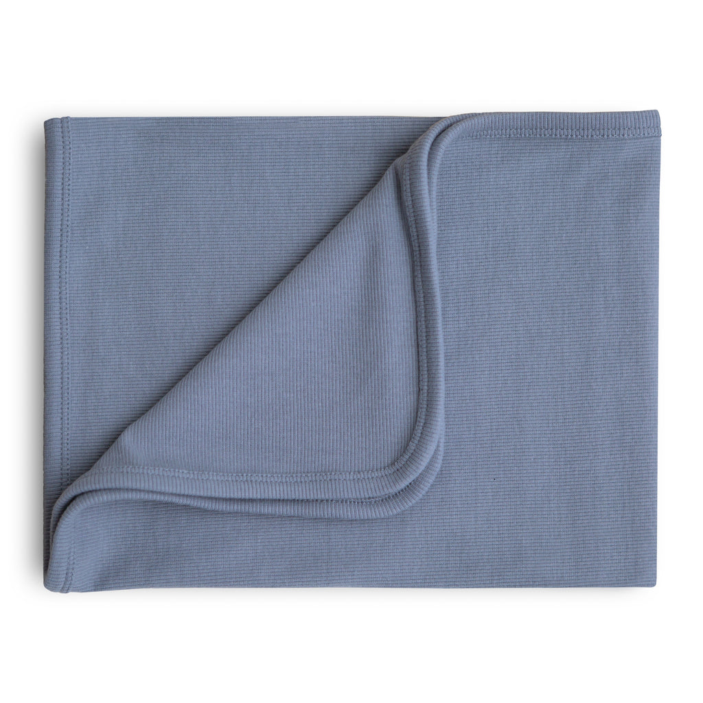 Mushie Ribbed Baby Blanket Tradewinds | Playroom Avenue