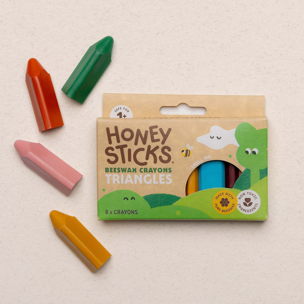 Honeysticks Beeswax Crayons Triangles 8pk | Playroom Avenue