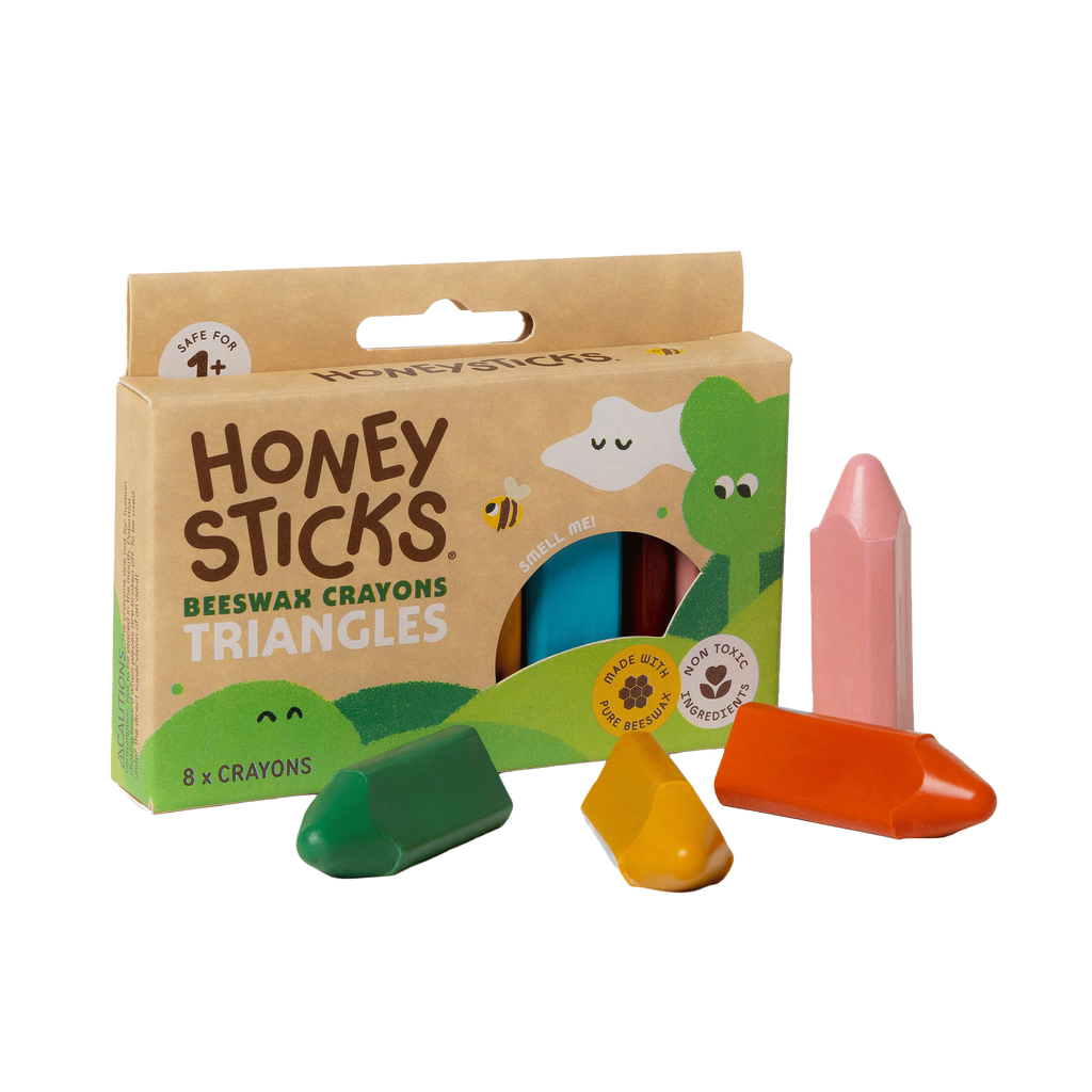 Honeysticks Beeswax Crayons Triangles 8pk | Playroom Avenue