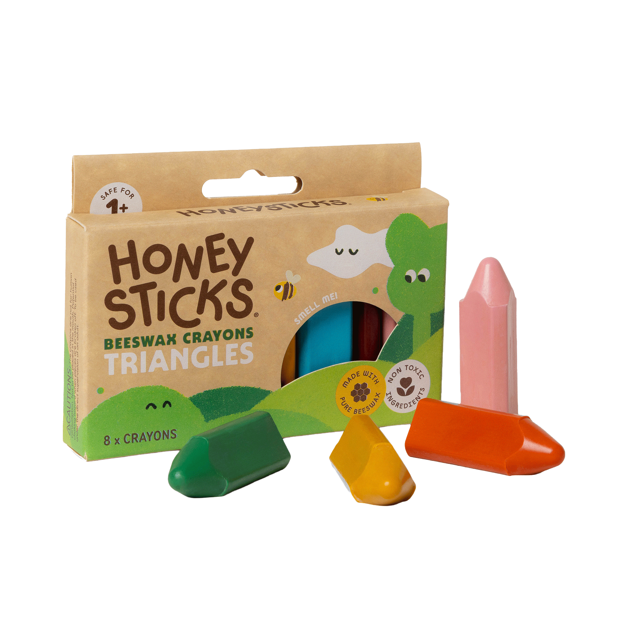 Honeysticks Beeswax Crayons Triangles 8pk | Playroom Avenue