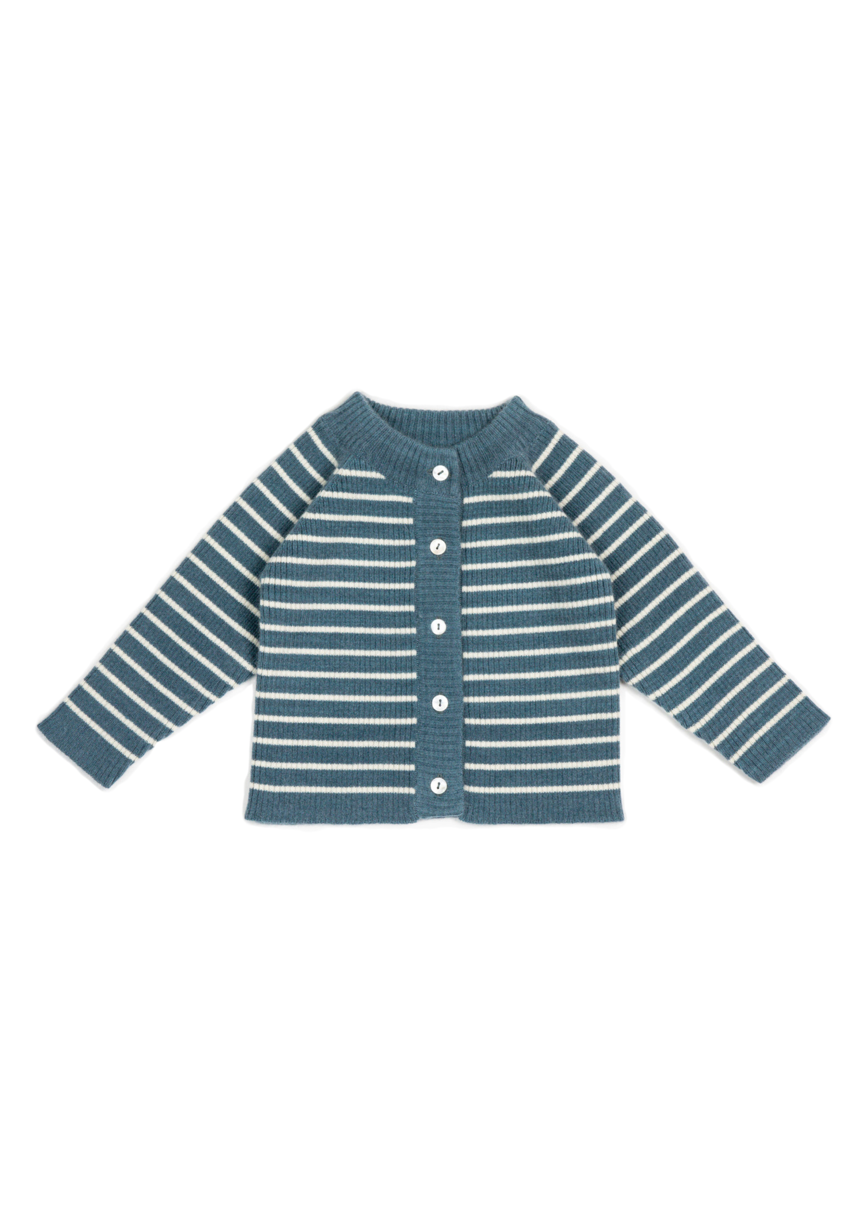 La Petit Lapin Cashmere Cardigan | Navy/Creme | Playroom Avenue
