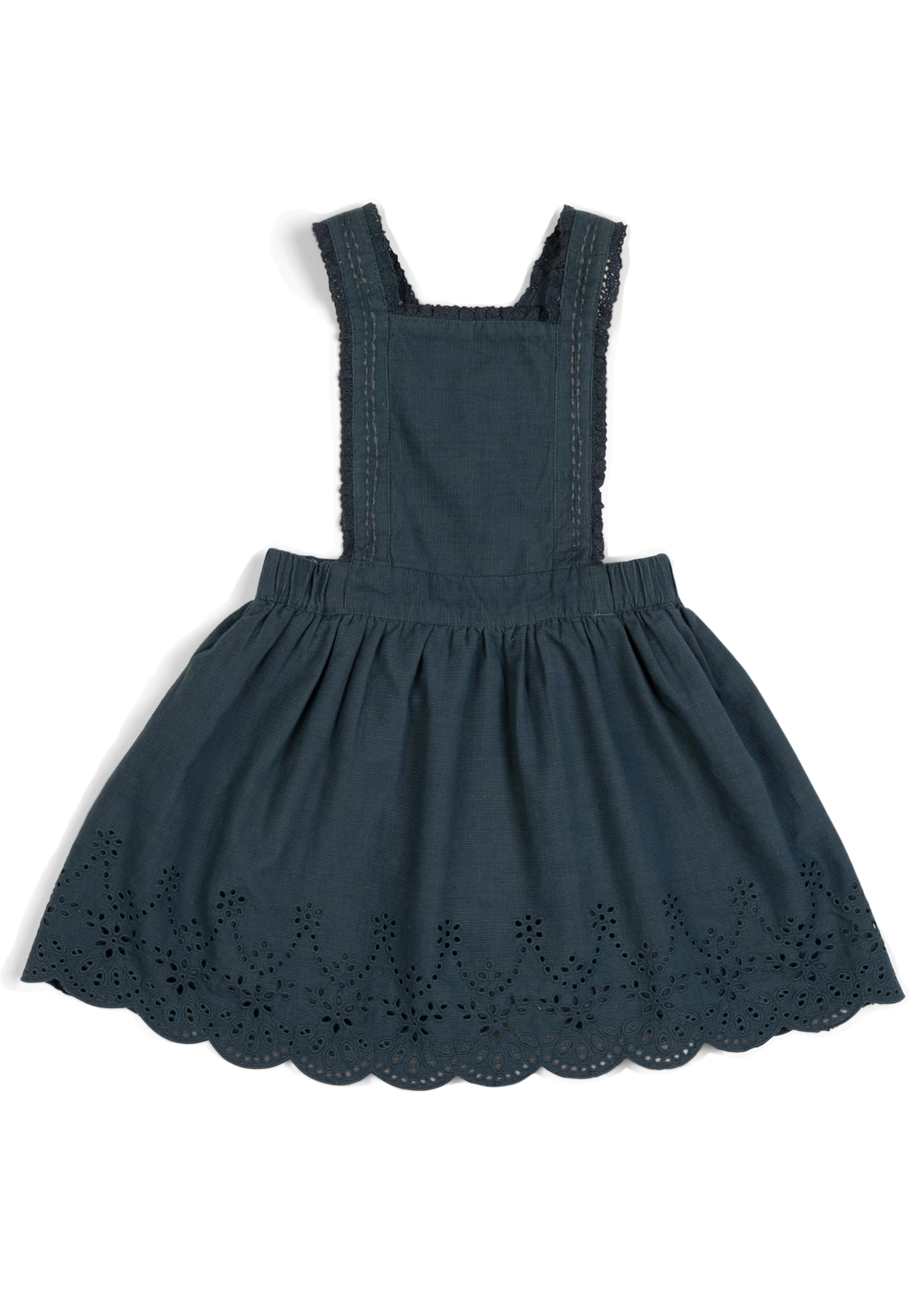 La Petit Lapin Elea | Corduroy Cotton Anglaise Dress | Vintage Blue | Playroom Avenue
