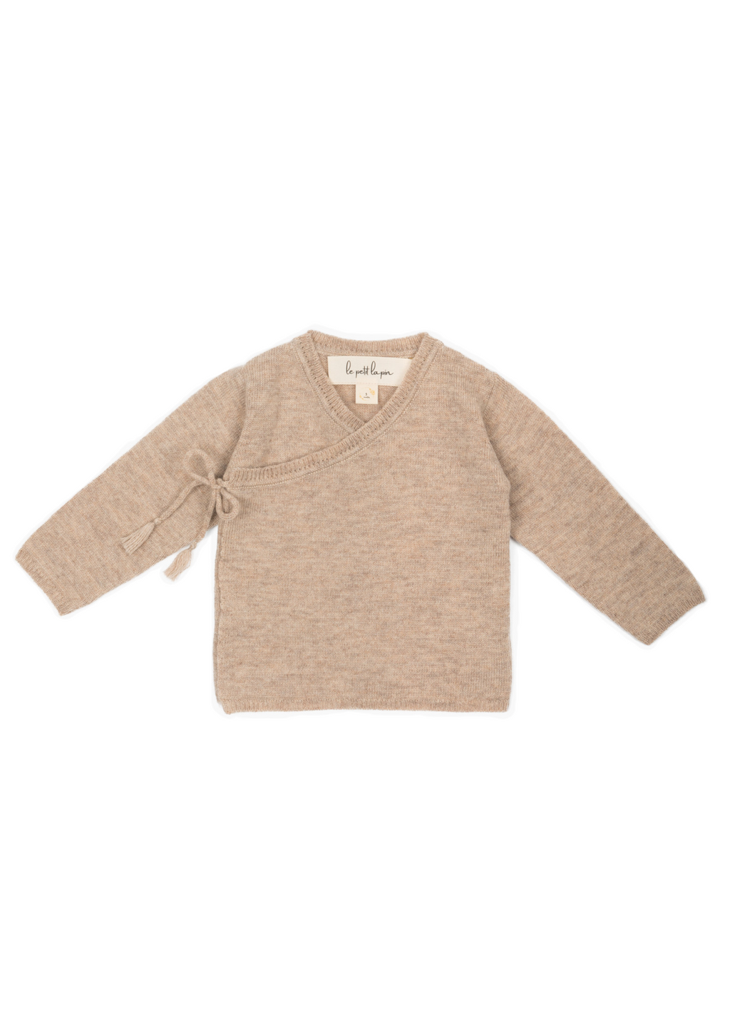 La Petit Lapin Cashmere Wrap Cardigan | Beige | Playroom Avenue