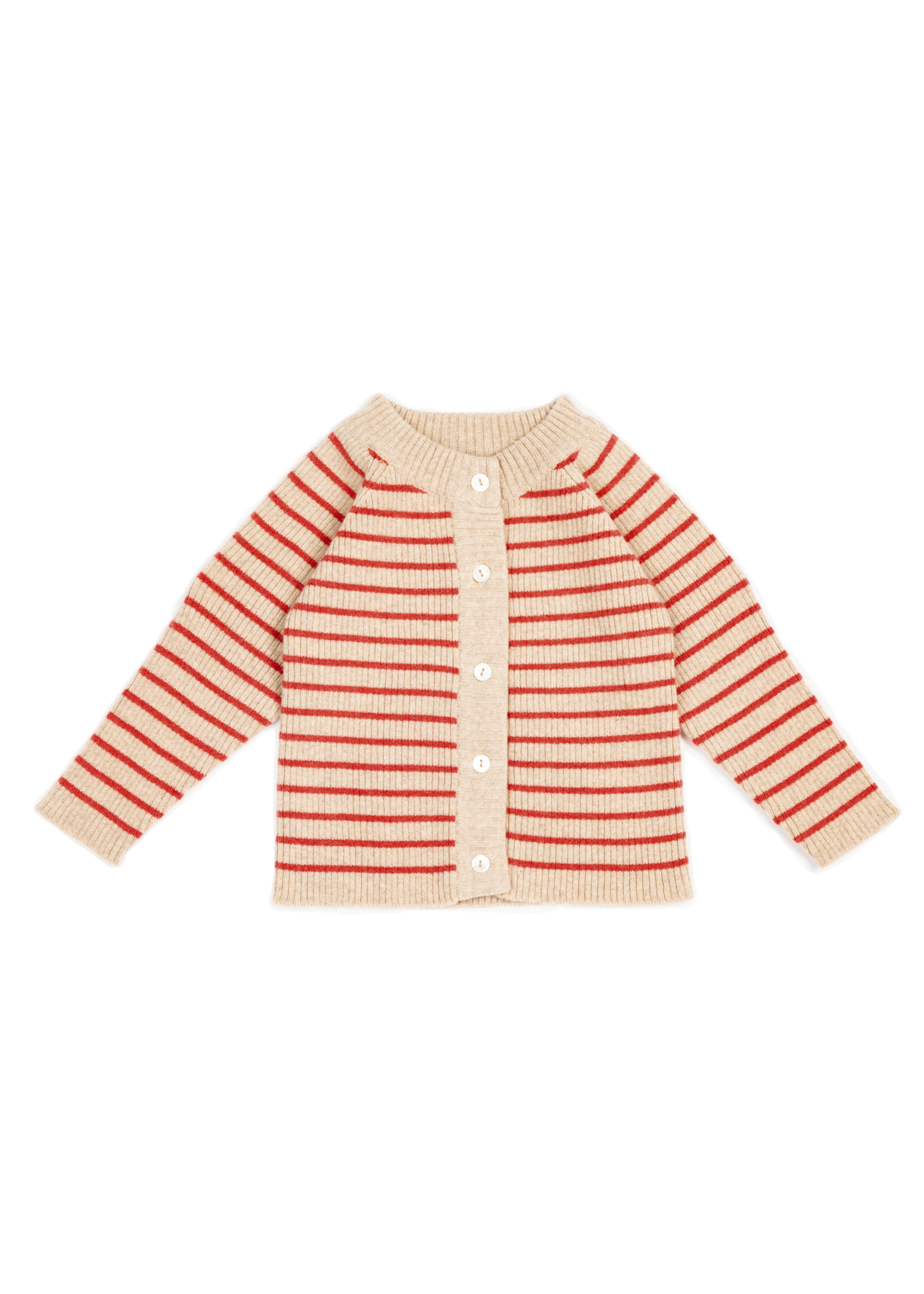 La Petit Lapin Cashmere Cardigan | Red/Beige | Playroom Avenue