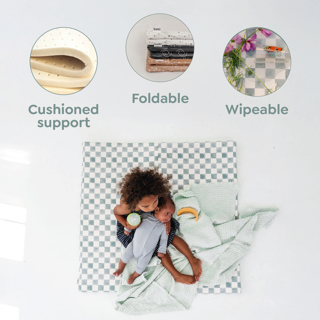 Toki Kids Terrazzo Slate Vegan Leather Mat | Playroom Avenue