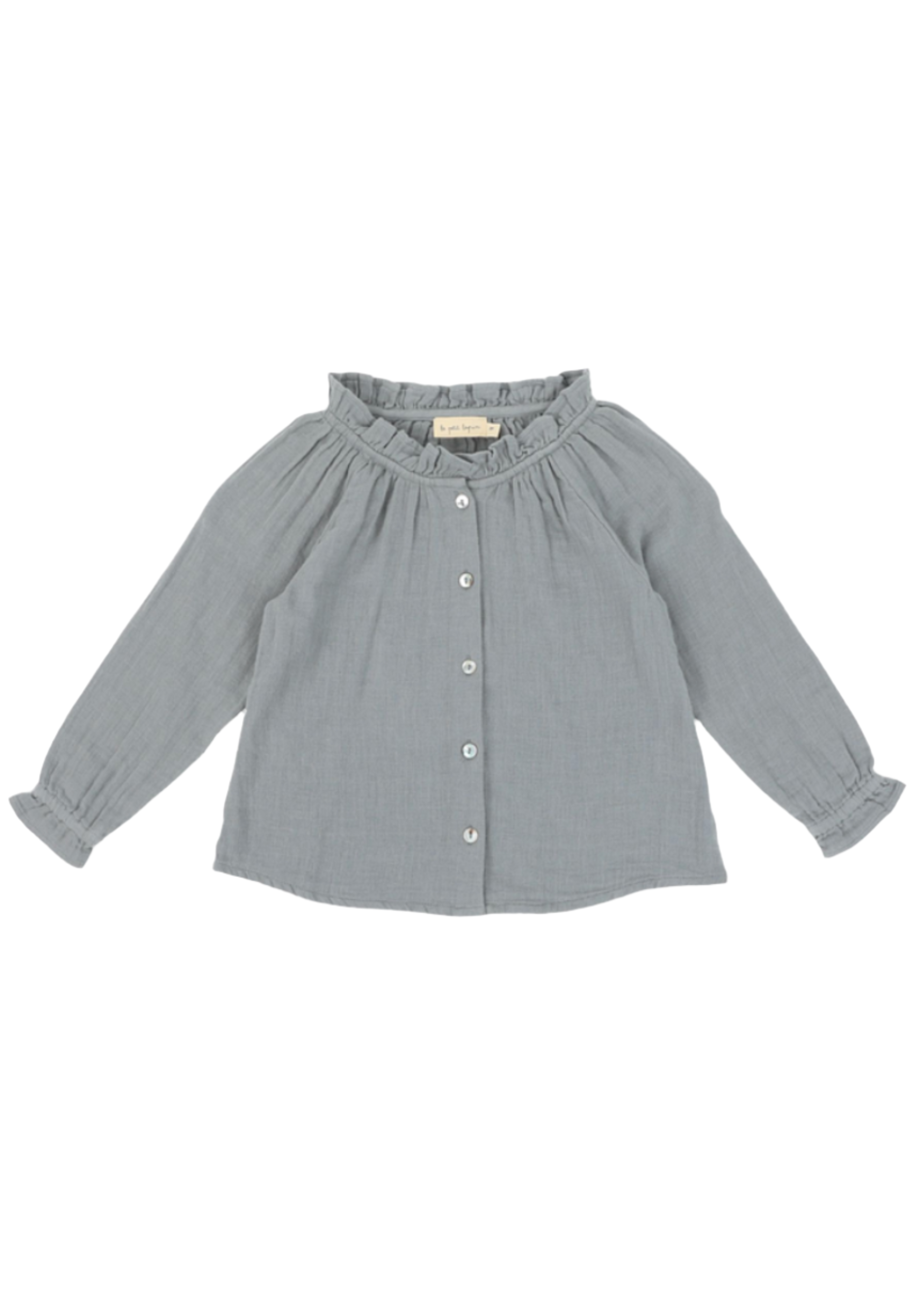 La Petit Lapin Emery | Organic Muslin Cotton Blouse | Slate | Playroom Avenue