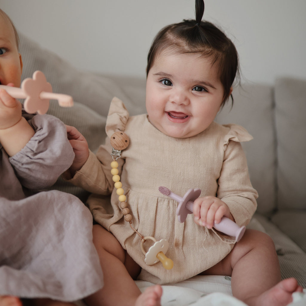 Mushie Silicone Pacifier Clip | Eva | Playroom Avenue