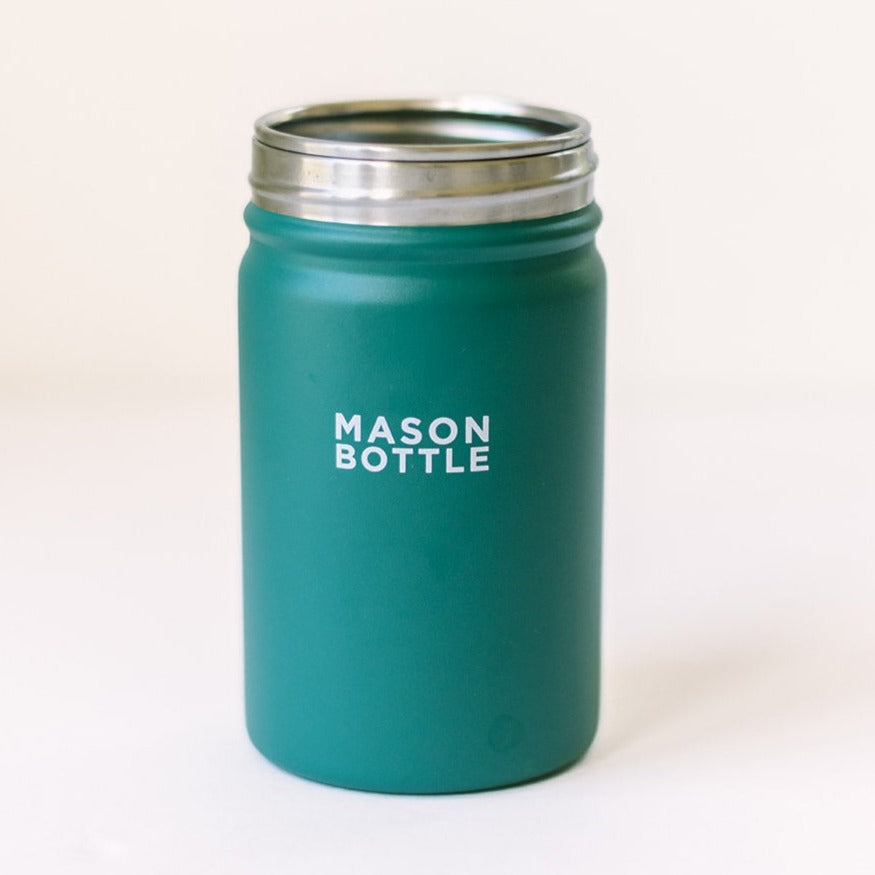 Mason Bottle Stainless Steel Mason Jar, 16oz Rainforest Green | Playroom Avenue