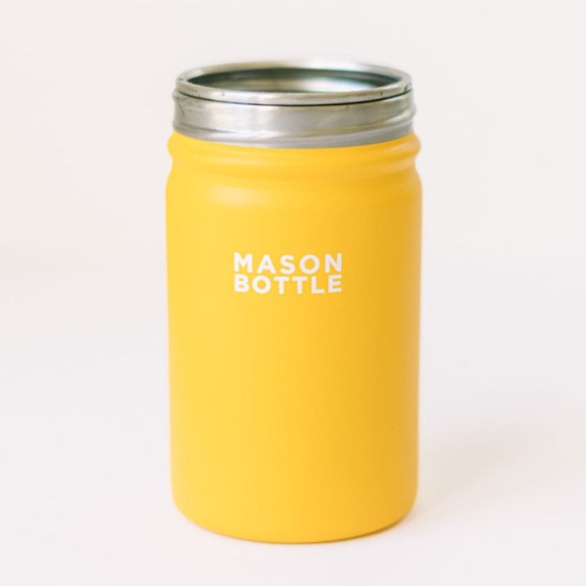 Mason Bottle Stainless Steel Mason Jar, 16oz Marigold Yellow | Playroom Avenue