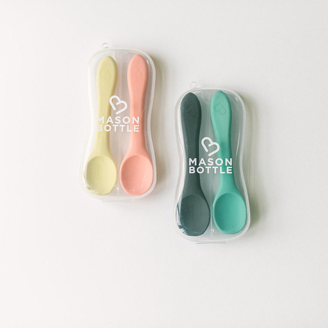 Mason Bottle Silicone Spoon Set | Playroom Avenue