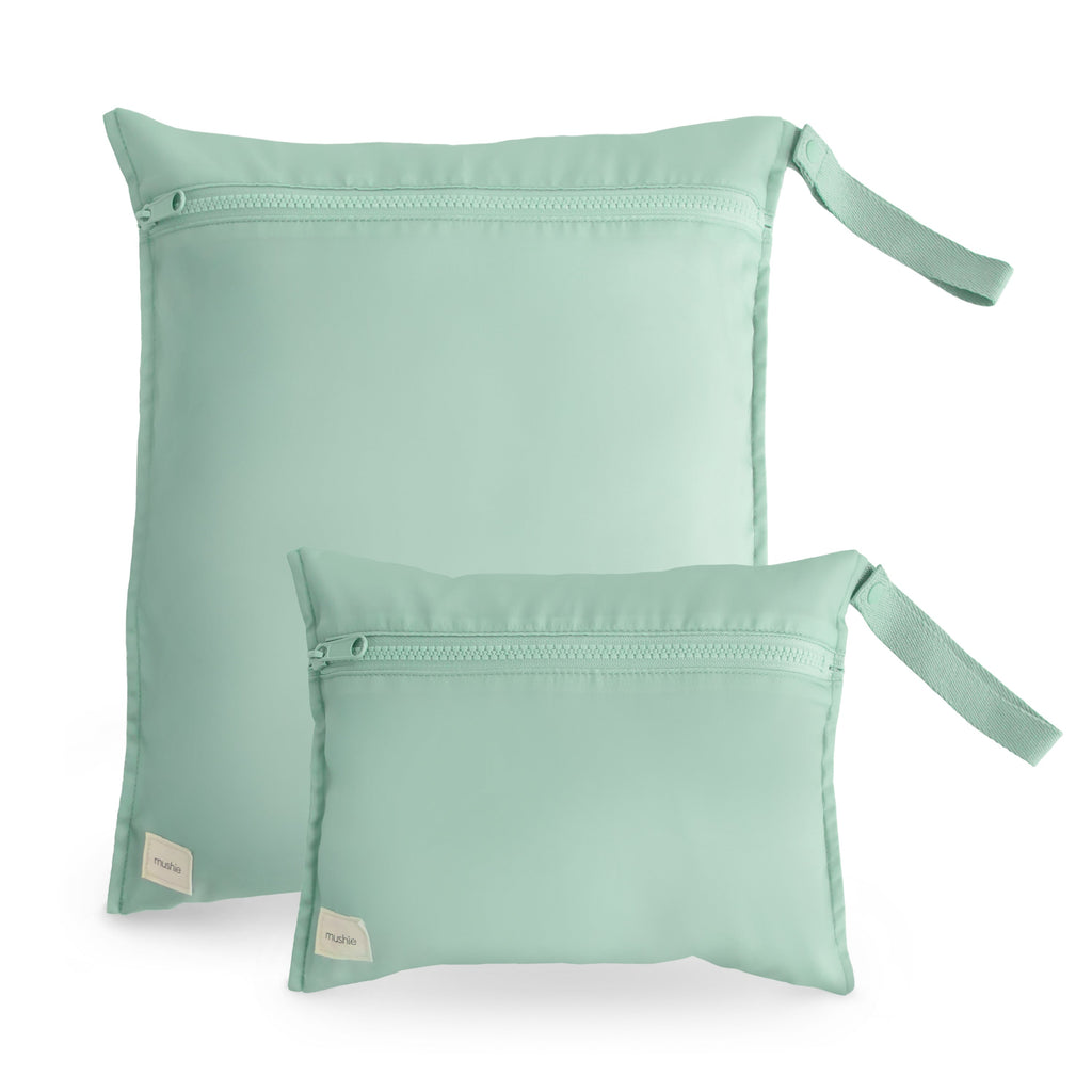 Mushie Water Resistant Wet Bag Roman Green | Playroom Avenue