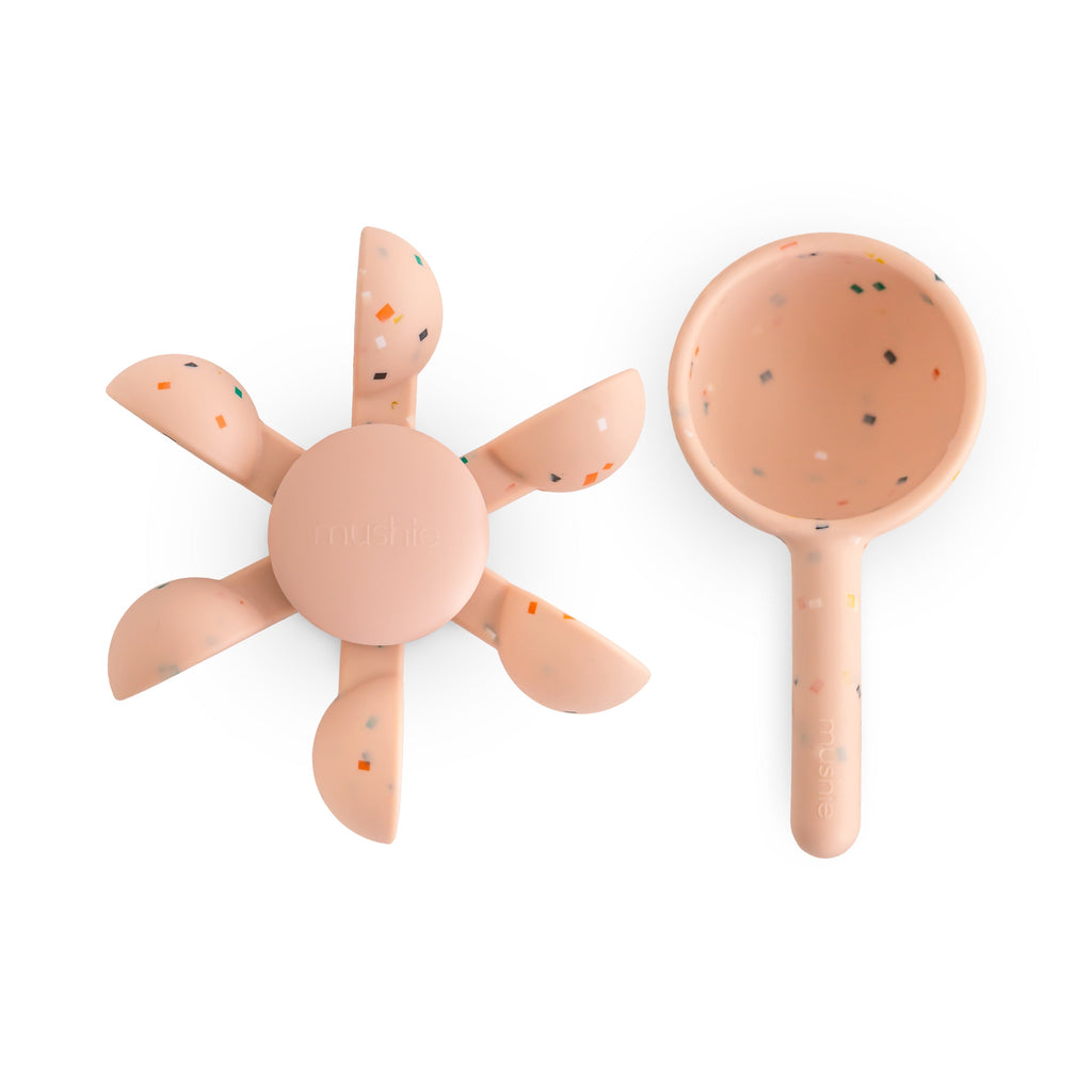 Mushie Water Wheel Bath Toy Blush Confetti | Playroom Avenue
