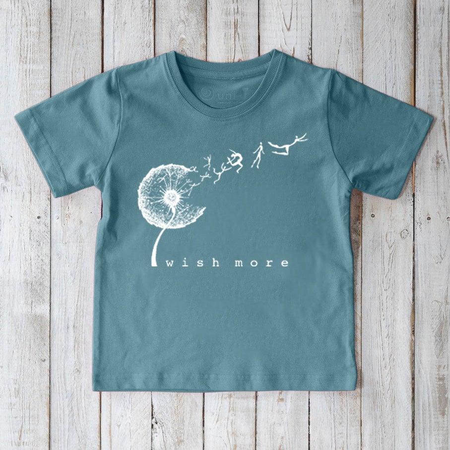Uni-T "Wish More" Dandelion T-Shirt for Kids Marine Blue | Playroom Avenue