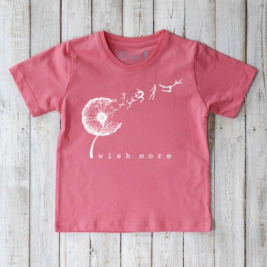 Uni-T "Wish More" Dandelion T-Shirt for Kids Sunset Pink | Playroom Avenue