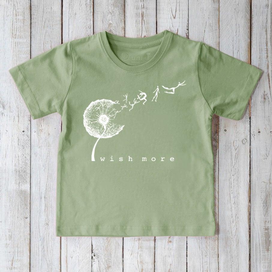 Uni-T "Wish More" Dandelion T-Shirt for Kids Sage | Playroom Avenue
