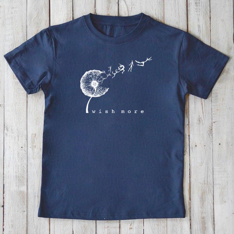 Uni-T "Wish More" Dandelion T-Shirt for Kids Navy | Playroom Avenue