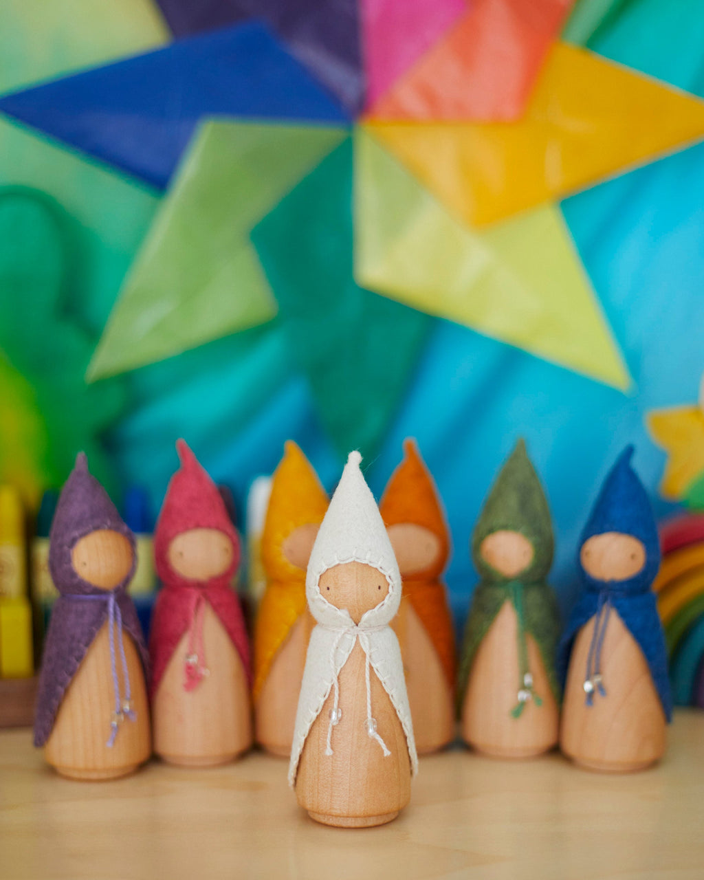 Wonderheart Colors of the Week Wooden Gnome Set | Playroom Avenue