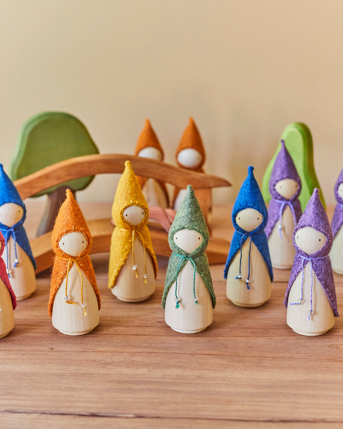 Wonderheart Rainbow Wooden Gnome Set | Playroom Avenue