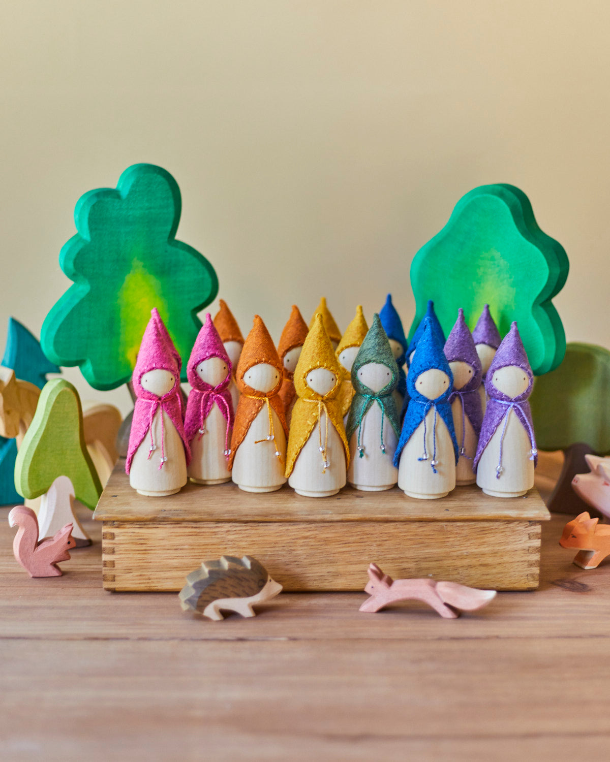 Wonderheart Rainbow Wooden Gnome Set | Playroom Avenue