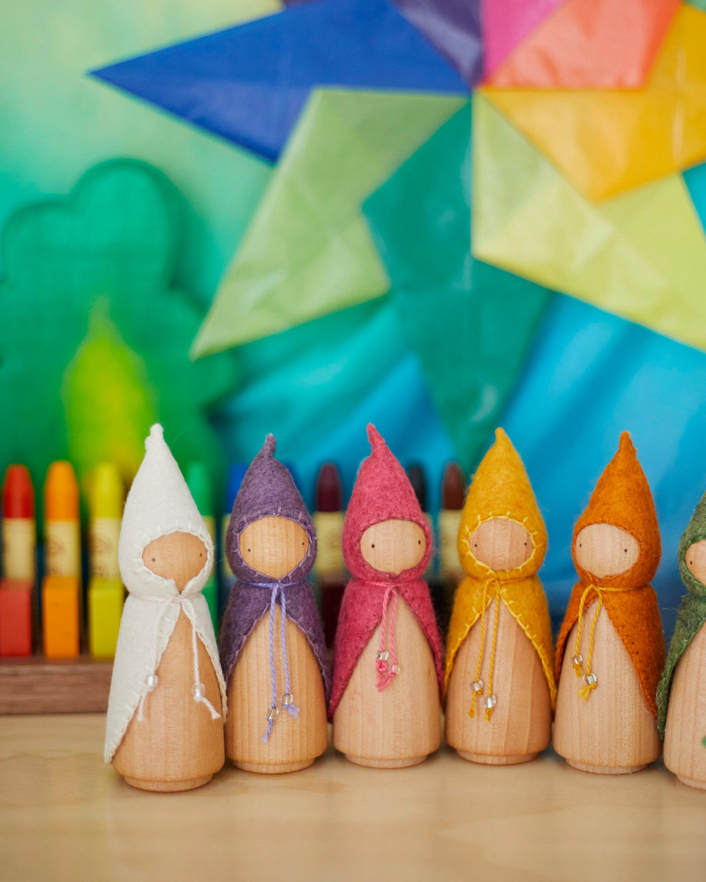 Wonderheart Colors of the Week Wooden Gnome Set | Playroom Avenue
