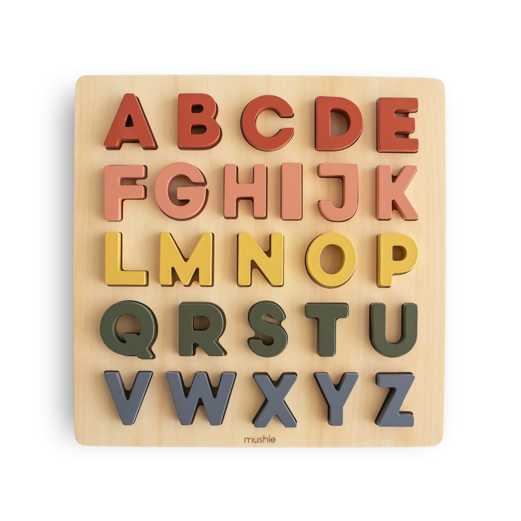 Mushie Wooden Alphabet Puzzle | Playroom Avenue