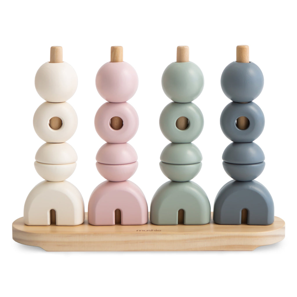 Mushie Wooden Multi Shape Stacker Original | Playroom Avenue
