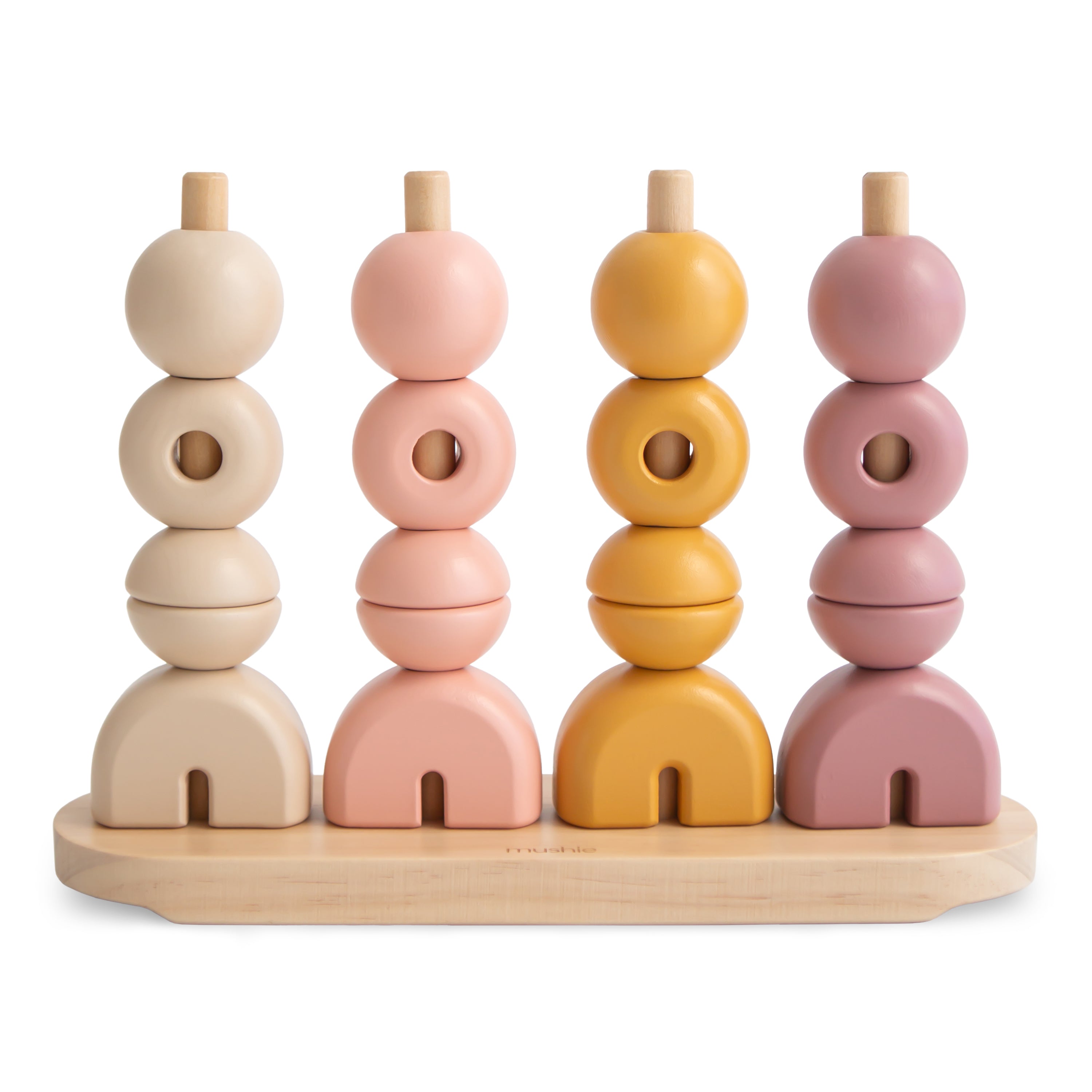 Mushie Wooden Multi Shape Stacker Sunrise | Playroom Avenue